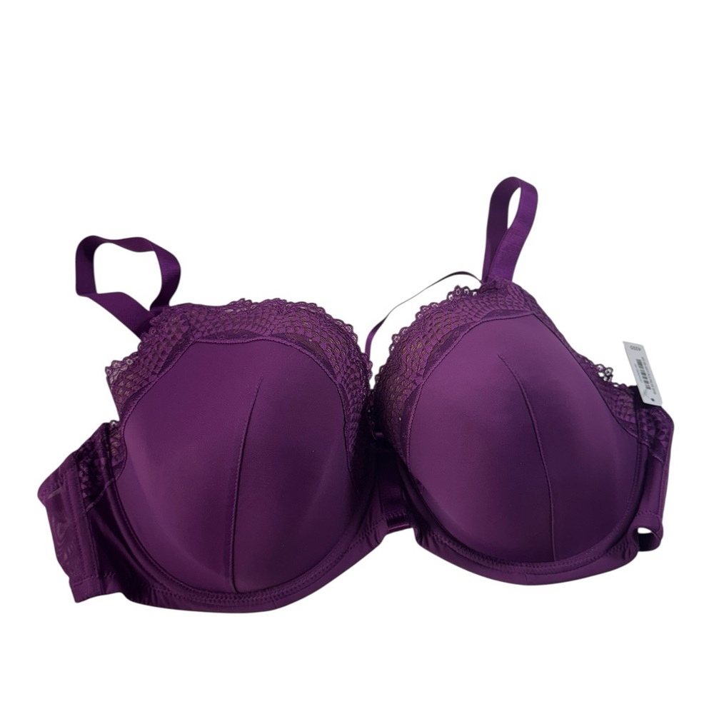 Adore me Elegant Purple Lace Trim Bra size 42DD